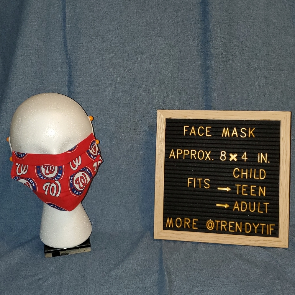 Washington Nationals Face Covering Mask Shield Washable Reusable